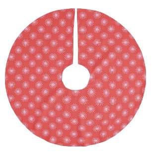 Retro Stars Rot und Rosa Weihnachten Polyester Weihnachtsbaumdecke