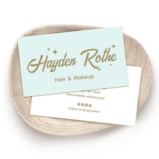 Retro Stars Script Typografie Visitenkarte