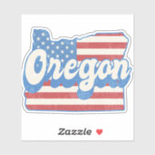 Retro Stars & Streifen Oregon Silhouette Decal Aufkleber (Blatt)