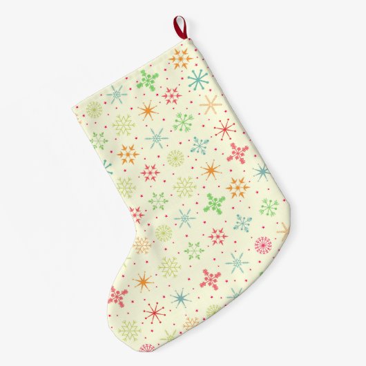 Retro Stars Strumpf Großer Weihnachtsstrumpf (Rückseite (Hängend))