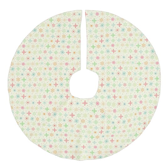 Retro Stars Tree Skirt Leinenimitat Weihnachtsbaumdecke (Vorderseite)