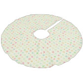 Retro Stars Tree Skirt Leinenimitat Weihnachtsbaumdecke (Schrägansicht)