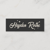 Retro Stars Typografie Black Mini Visitenkarte (Vorderseite)