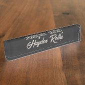 Retro Stars Typografie Black Namensplakette (Seite)