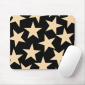 Retro Stars Y2K Pattern with Black Background Mousepad (Mit Mouse)