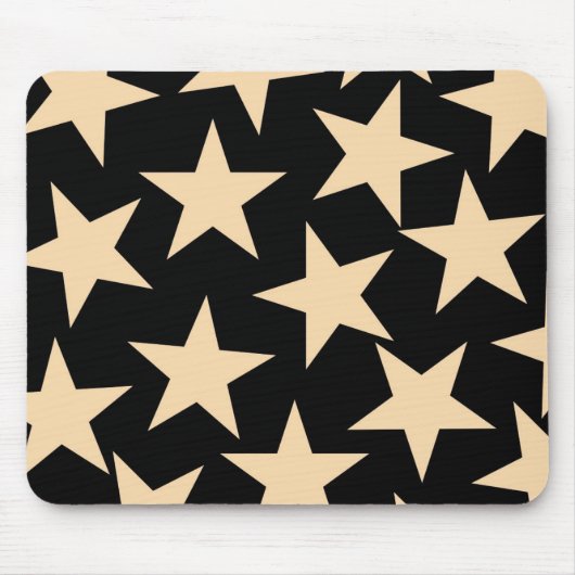 Retro Stars Y2K Pattern with Black Background Mousepad (Vorne)