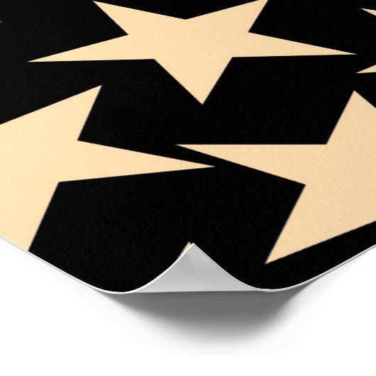 Retro Stars Y2K Pattern with Black Background Poster (Ecke)