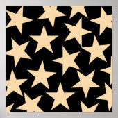 Retro Stars Y2K Pattern with Black Background Poster (Vorne)