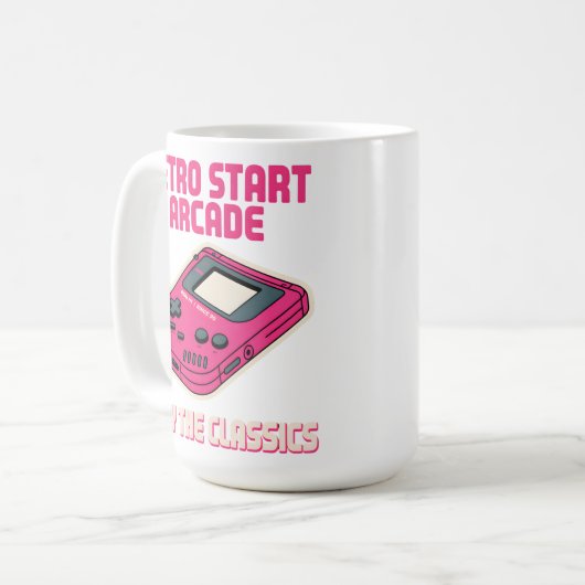 Retro Start Arcade Kaffeetasse (Vorderseite Links)