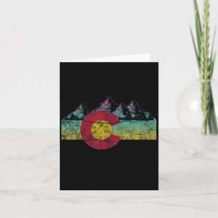 Retro State Flag Colorado Rocky Berge Skifahren Karte