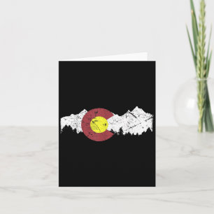 Retro State Flag Colorado Rocky Berge Skifahren Karte