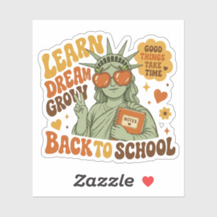 Retro-Statue-of-Liberty-Back-to-School-Stimmung Aufkleber