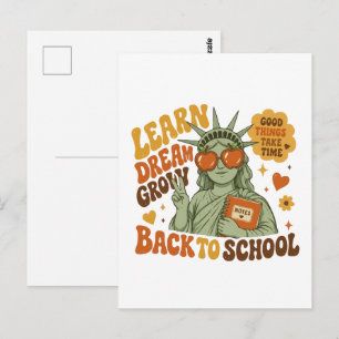 Retro-Statue-of-Liberty-Back-to-School-Stimmung Postkarte