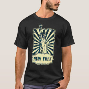 Retro Statue of Liberty New York City Amerika T-Shirt