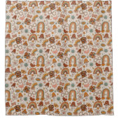 Retro Stay Groovy Peace and Love Curtain Rusty Duschvorhang (Vorderseite)