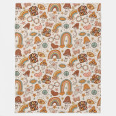 Retro Stay Groovy Peace and Love Mushrooms Blanket Fleecedecke (Vorderseite)