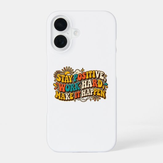 Retro Stay Positive iPhone-Hülle iPhone 16 Hülle (Rückseite)