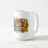 Retro Stay Positive Kaffeetasse (VorderseiteRechts)