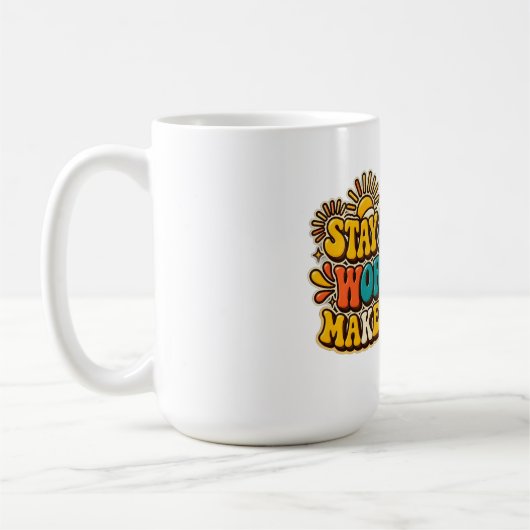 Retro Stay Positive Kaffeetasse (Links)