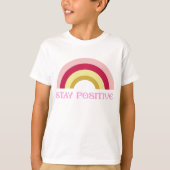 Retro 'Stay Positive' Rainbow Illustration T-Shirt (Vorderseite)