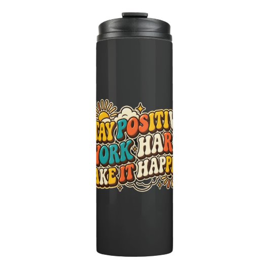 Retro Stay Positive Thermal Tasse (Vorderseite)