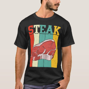 Retro Steak Roh Steak Fleisch Futter Rindfleisch G T-Shirt