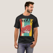 Retro Steak Roh Steak Fleisch Futter Rindfleisch G T-Shirt (Vorne ganz)