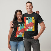 Retro Steak Roh Steak Fleisch Futter Rindfleisch G T-Shirt (Unisex)