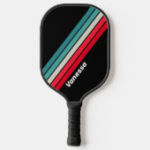 Retro Stealth mit Namen gestrichen Pickleball Schläger (Rückseite)