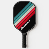 Retro Stealth Rainbow mit Namen Pickleball Schläger (Rückseite)