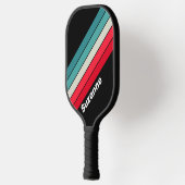 Retro Stealth Rainbow mit Namen Pickleball Schläger (Links)