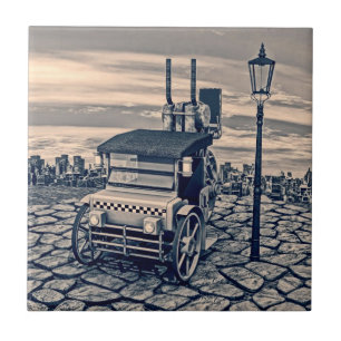 Retro Steam Cab-Taxi Fliese