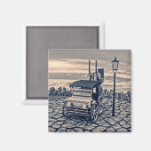 Retro Steam Cab-Taxi Magnet (Vorderseite/Rückseite)