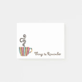 Retro Steaming Coffee Illustration Post-it Klebezettel (Vorderseite)