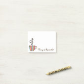 Retro Steaming Coffee Illustration Post-it Klebezettel (Auf Schreibtisch)