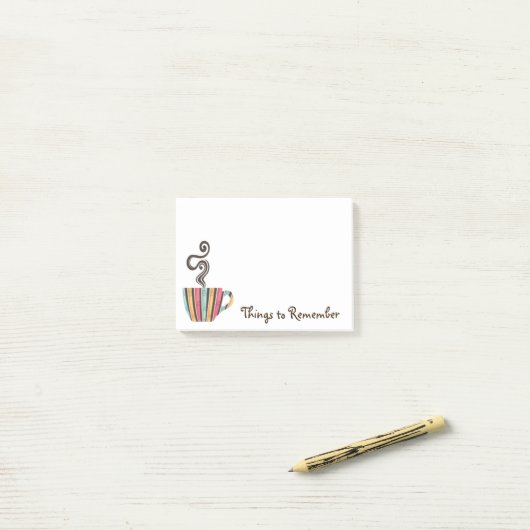 Retro Steaming Coffee Illustration Post-it Klebezettel (Auf Schreibtisch)