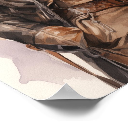 Retro Steampunk Elegance Distinguished Art Poster (Ecke)