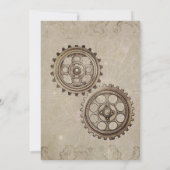 Retro Steampunk Geared für Liebe Hochzeit Einladung (Rückseite)