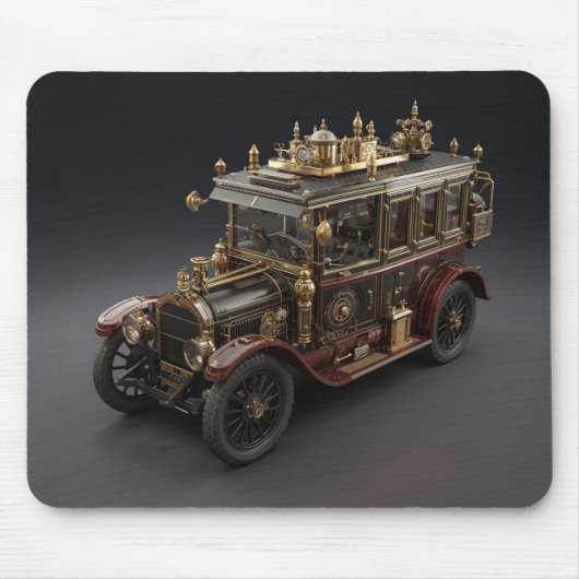 Retro-Steampunk-Polizeikreuzer Mousepad (Vorne)