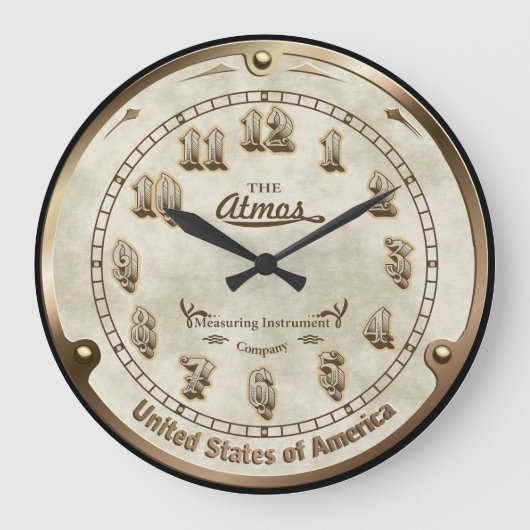 Retro Steampunk-Stilnachbildung Große Wanduhr (Vorderseite)