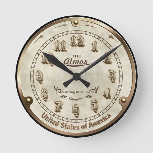 Retro Steampunk-Stilnachbildung Runde Wanduhr (Vorderseite)