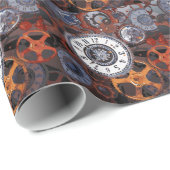 Retro-Steampunk-Uhrenteile, Gänge und Cockpits Geschenkpapier (Rolleneckpunkt)