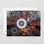 Retro-Steampunk-Uhrenteile, Gänge und Cockpits Postkarte (Vorne/Hinten)
