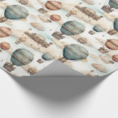 Retro Steampunk Vintag Zeppelin Geschenkpapier (Ecke)