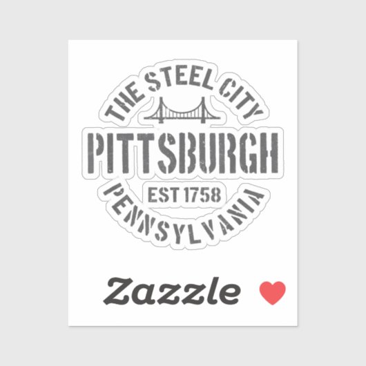 Retro Steel City Pittsburgh Pennsylvania Yinz vint Aufkleber (Blatt)