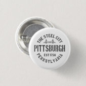 Retro Steel City Pittsburgh Pennsylvania Yinz vint Button (Vorne & Hinten)