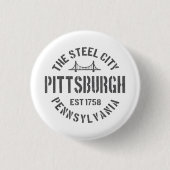 Retro Steel City Pittsburgh Pennsylvania Yinz vint Button (Vorderseite)