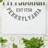 Retro Steel City Pittsburgh Pennsylvania Yinz vint Geschirrtuch (Gefaltet)