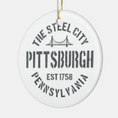 Retro Steel City Pittsburgh Pennsylvania Yinz vint Keramik Ornament (Links)