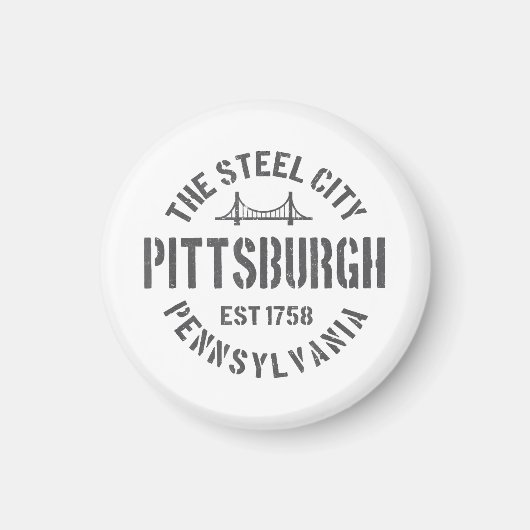 Retro Steel City Pittsburgh Pennsylvania Yinz vint Magnet (Vorne)